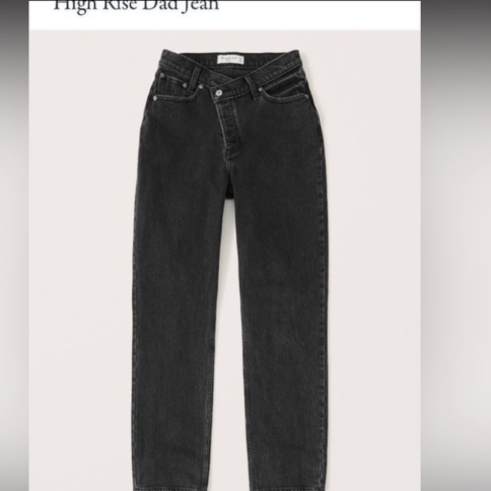 Abercrombie black dad jeans